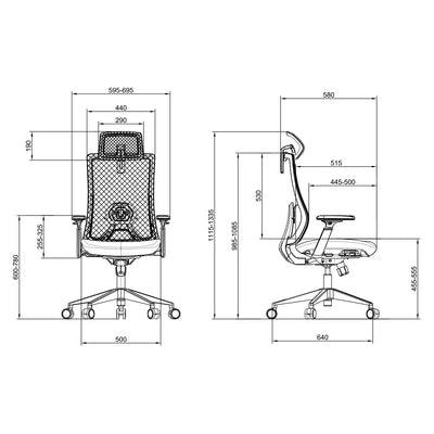 SKILLCHAIRS Ergo Riviera Noir